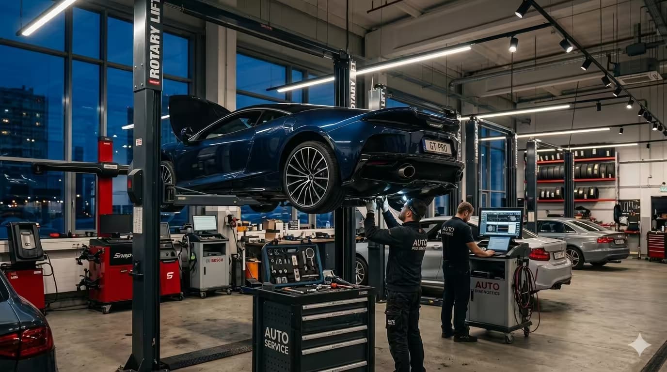 Milan Service Center technician working on a customer vehicle